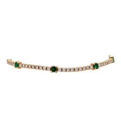 Emerald Diamond Rose Gold Bolo Bracelet