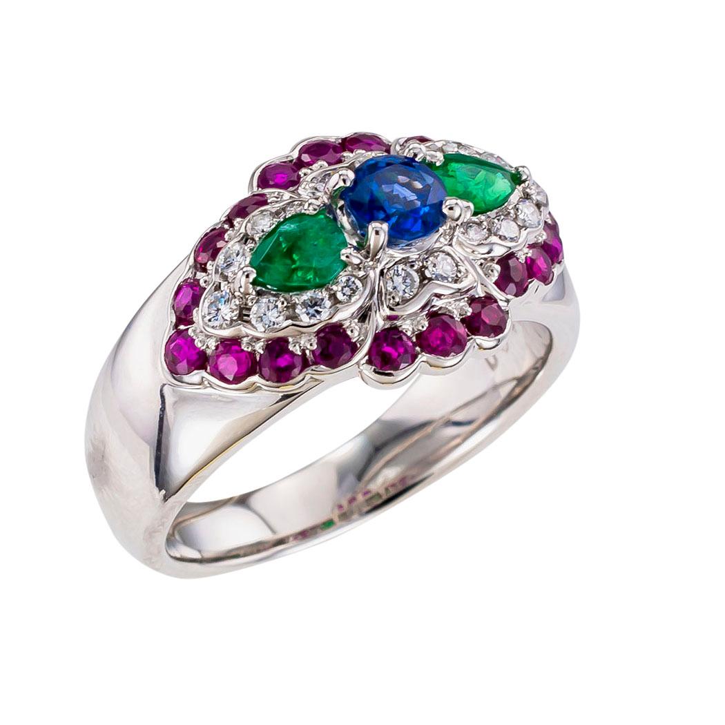 Emerald diamond ruby sapphire and platinum ring.   Love it because it caught your eye, and we are here to connect you with beautiful and affordable jewelry.  It is time to claim a special reward for Yourself!  Clear and concise information you want