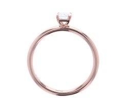 Emerald Diamond Solitaire in Rose Gold
