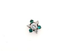 Emerald Diamond Stud Earring Enhancer Single Jacket .25ct 14K White Gold