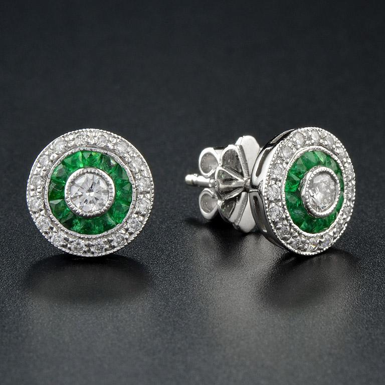 art deco diamond stud earrings