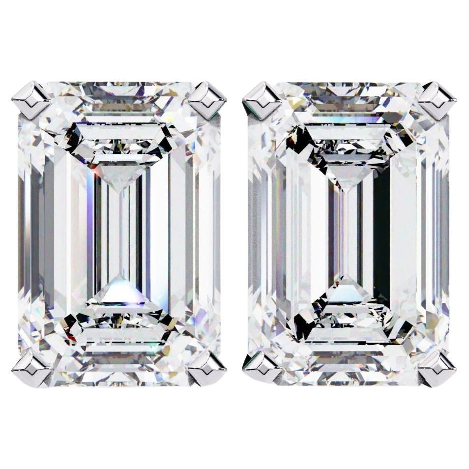 Smaragd-Diamant-Ohrstecker, 1/2 Karat TW, 14K Massivgold, tägliche Ohrstecker, Pushback