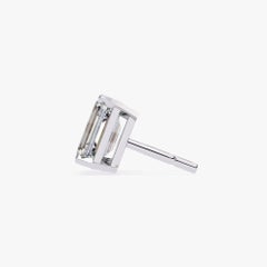 Smaragd-Diamant-Ohrstecker, 1 Karat TW, 14K Massivgold, tägliche Ohrstecker, Pushback