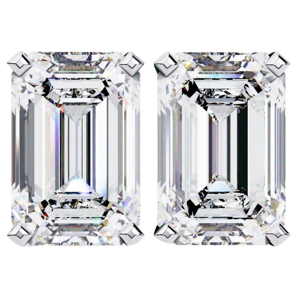Borchie con diamante smeraldo, 1 carato TW, oro massiccio 14K, borchie per tutti i giorni, Pushback