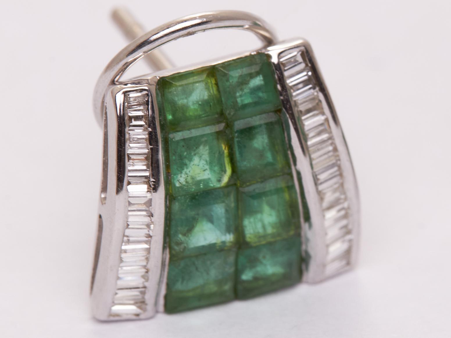 Esmeralda y diamantes en oro de 14 quilates Contemporáneo en venta