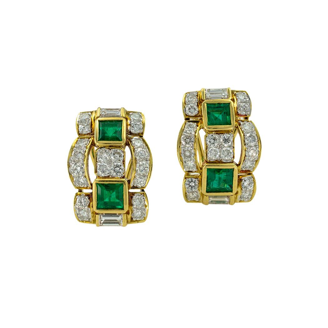 Women's or Men's Emerald Diamond Yellow Gold Bracelet