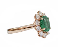 Emerald, Diamonds, 18 Karat Rose Gold Ring.