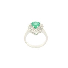 Emerald Diamonds 18 Karat White Gold Cocktail Ring