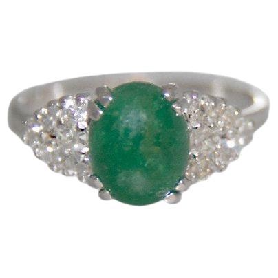 Emerald Diamonds 18 Karat White Gold Cocktail Ring