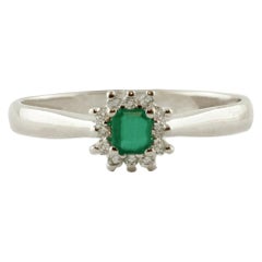 white gold diamond rings for women Emerald, Diamonds, 18 Karat White Gold Engagement Ring