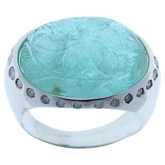 Botta gioielli emerald diamonds white gold dome ring