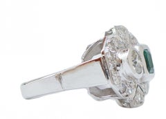 Emerald, Diamonds, Platinum Retrò Ring.