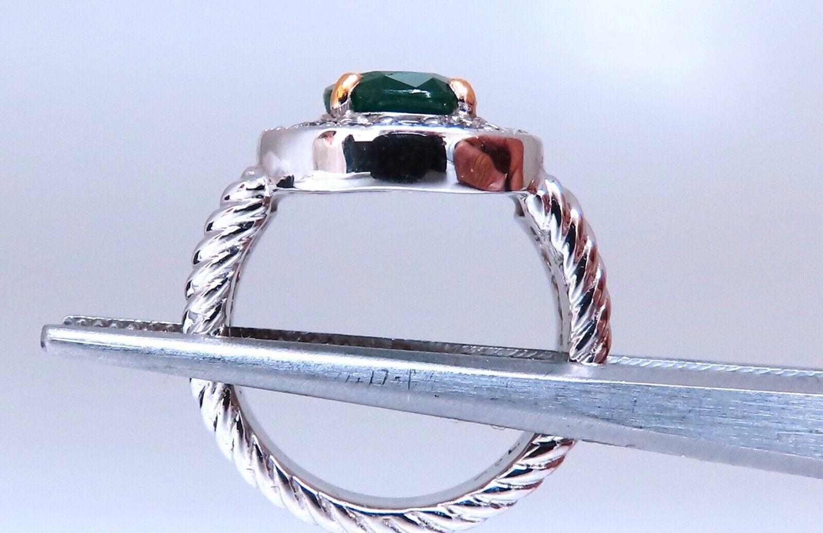 Smaragd-Diamanten Ring 14kt 2,69ct Natürlicher Oval-Brillant (Ovalschliff) im Angebot