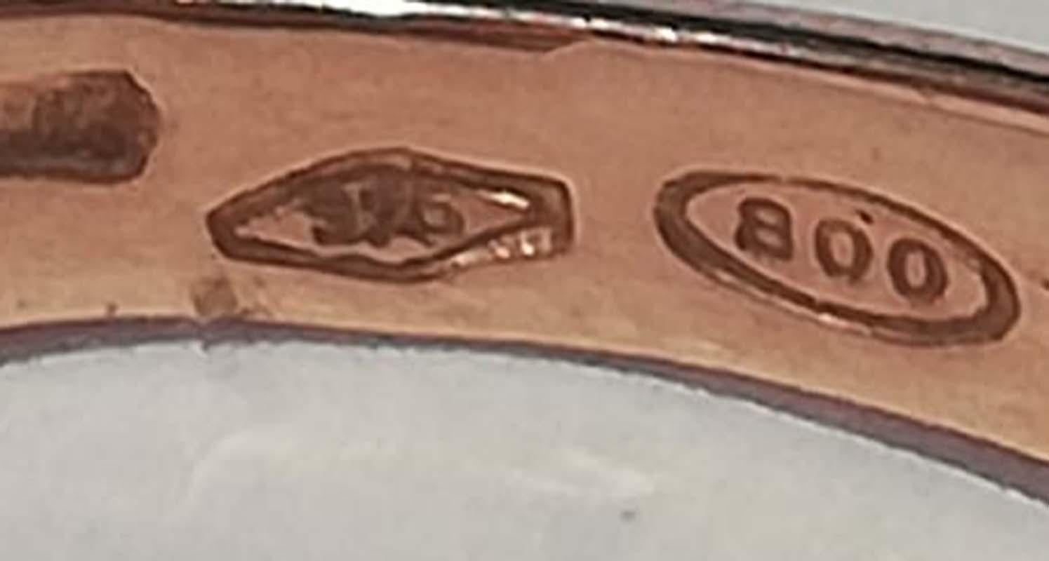 Women's Emerald, Diamonds, Rose Gold and Silver Ring.