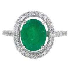 Smaragd Diamanten Weißgold Ring