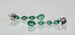 Emerald Drop Dangle Earrings 5 Carats 18K