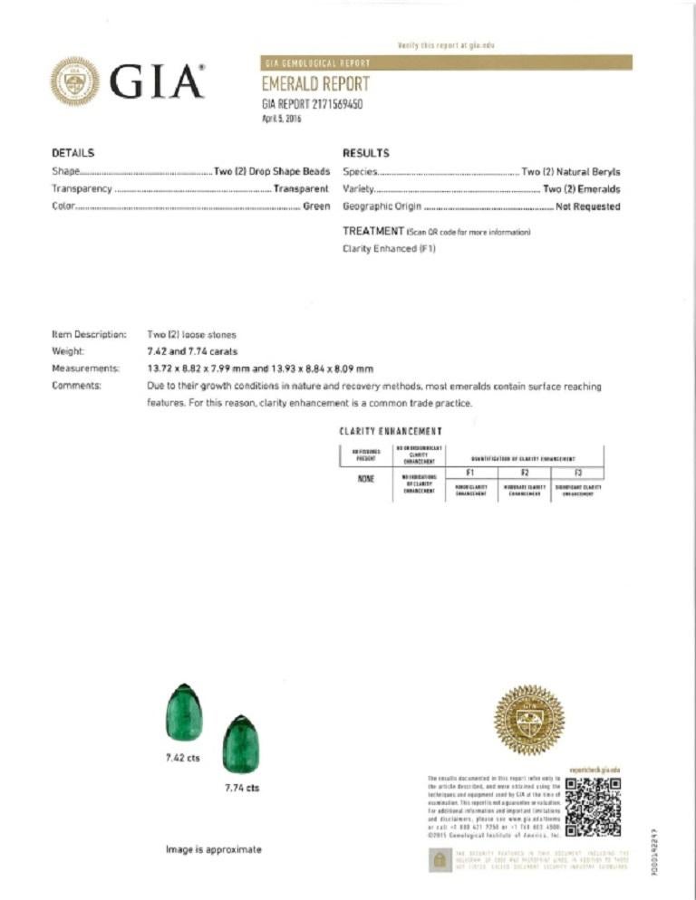 Emerald Drop Earring For Sale 3