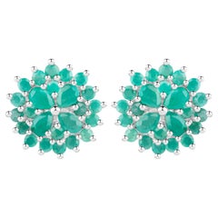 Orecchini con smeraldo da 2,3 carati in argento sterling