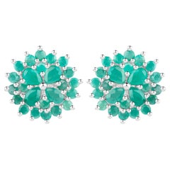 Emerald Earrings 2.3 Carats Sterling Silver