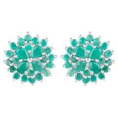 Emerald Earrings 2.3 Carats Sterling Silver