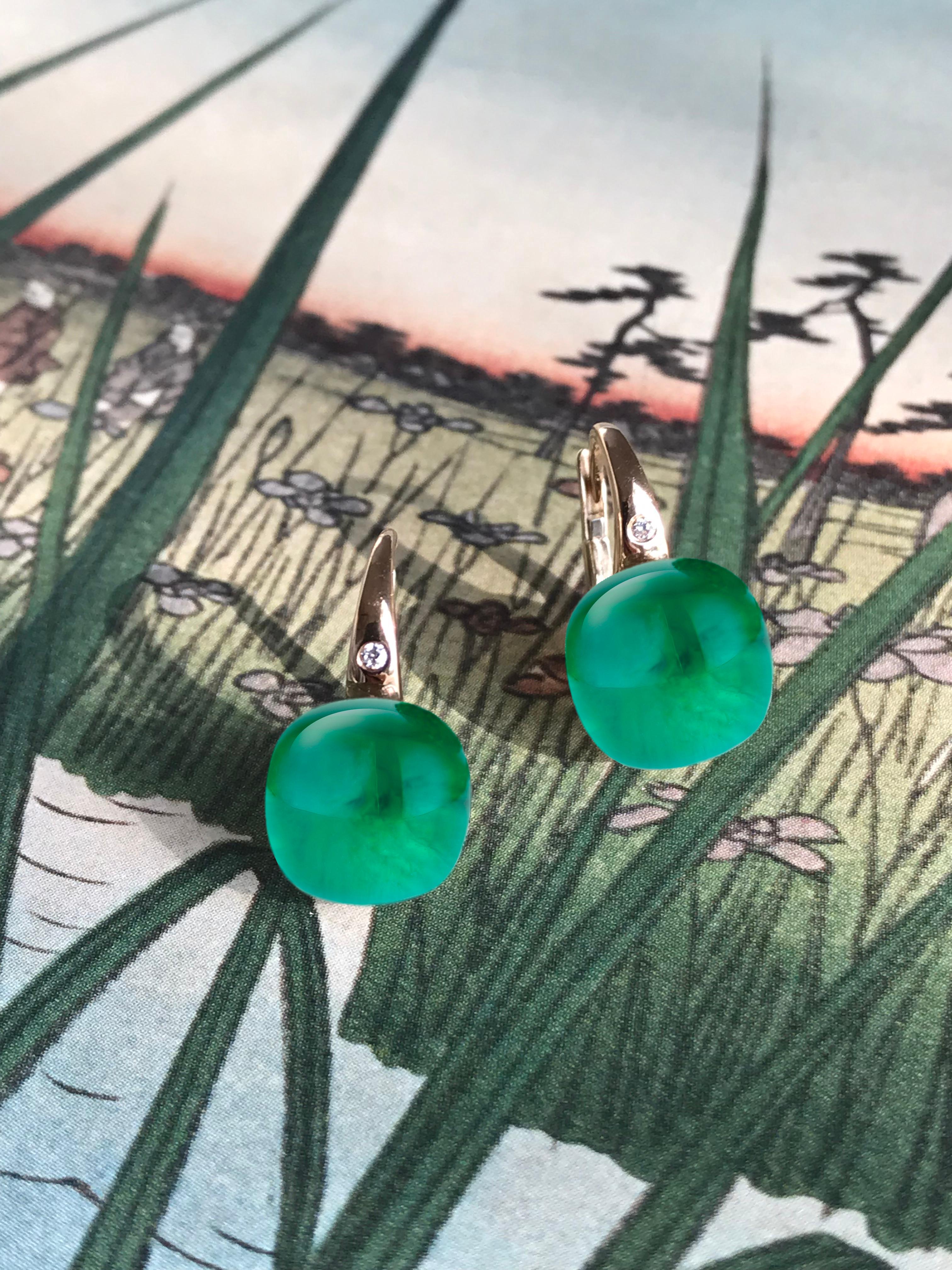 emerald earrings rose gold