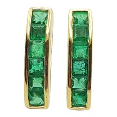 Emerald Earrings Set in 18 Karat Gold Settings