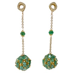 Boucles d'oreilles meraudes avec diamants Paradizia