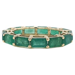 Emerald East West Octagon Band 14k Gold 