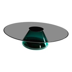 "Emerald Eclipse" Coffee Table ft. Hand-Blown Base and Glass Top