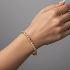 Emerald Elegance 14K (oder 18k auf Anfrage) Gelbgold Diamant Tennisarmband