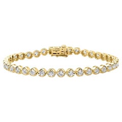 Emerald Elegance 14K (or 18k upon request) Yellow Gold Diamond Tennis Bracelet