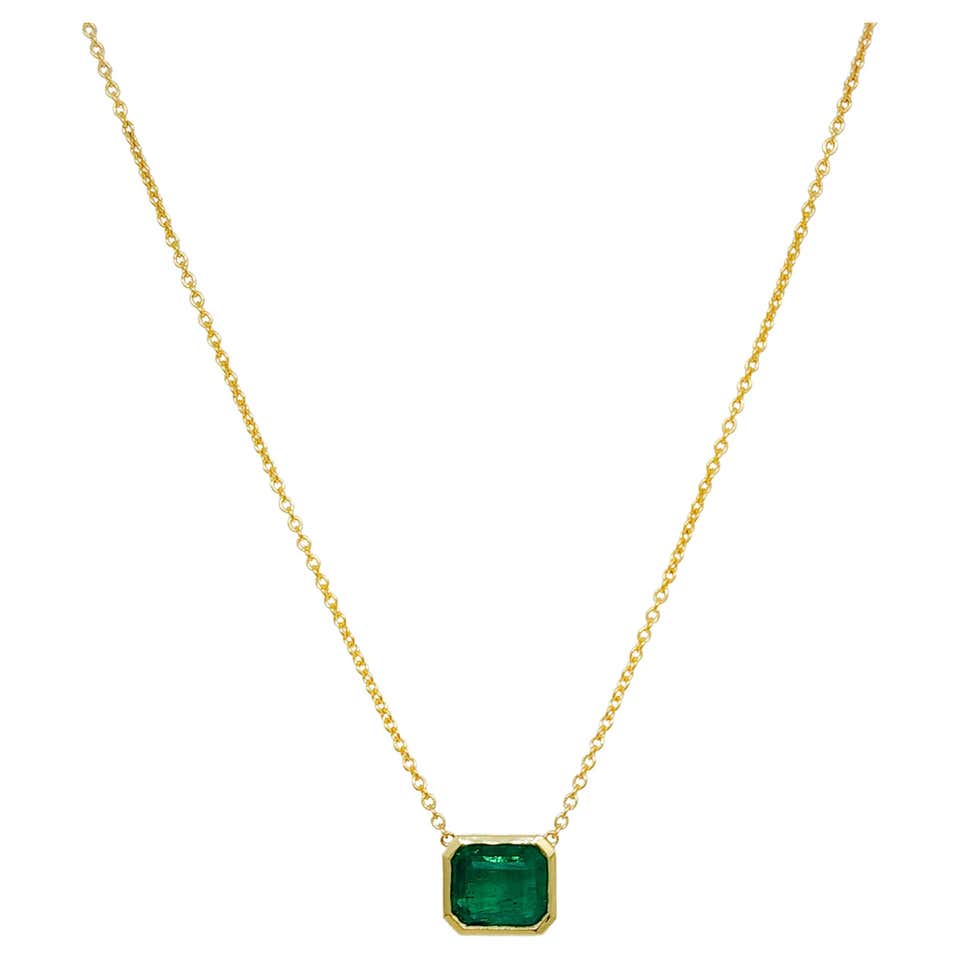 Vintage Cartier Heart Cut Emerald and Diamond Pendant in 18k Yellow ...