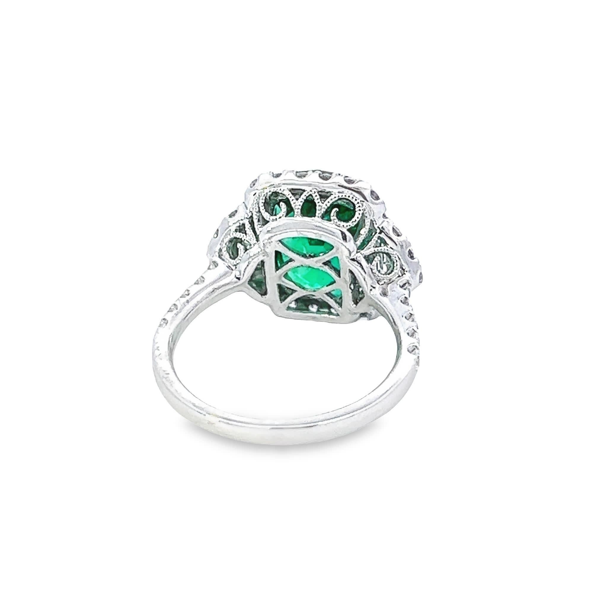 Women's Emerald envy diamond ring For Sale