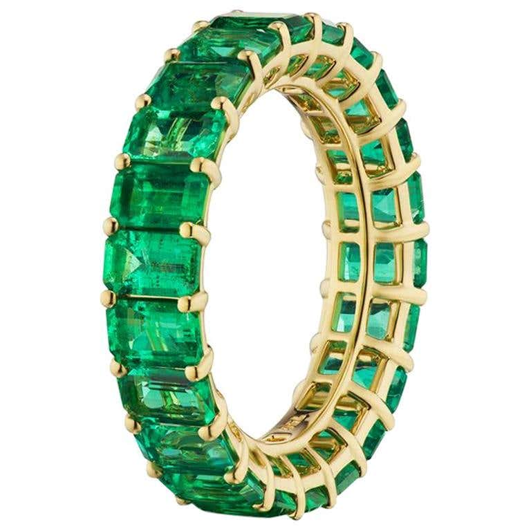 Emerald Eternity Band In 18K Yellow Gold By RayazTakat For Sale at ...