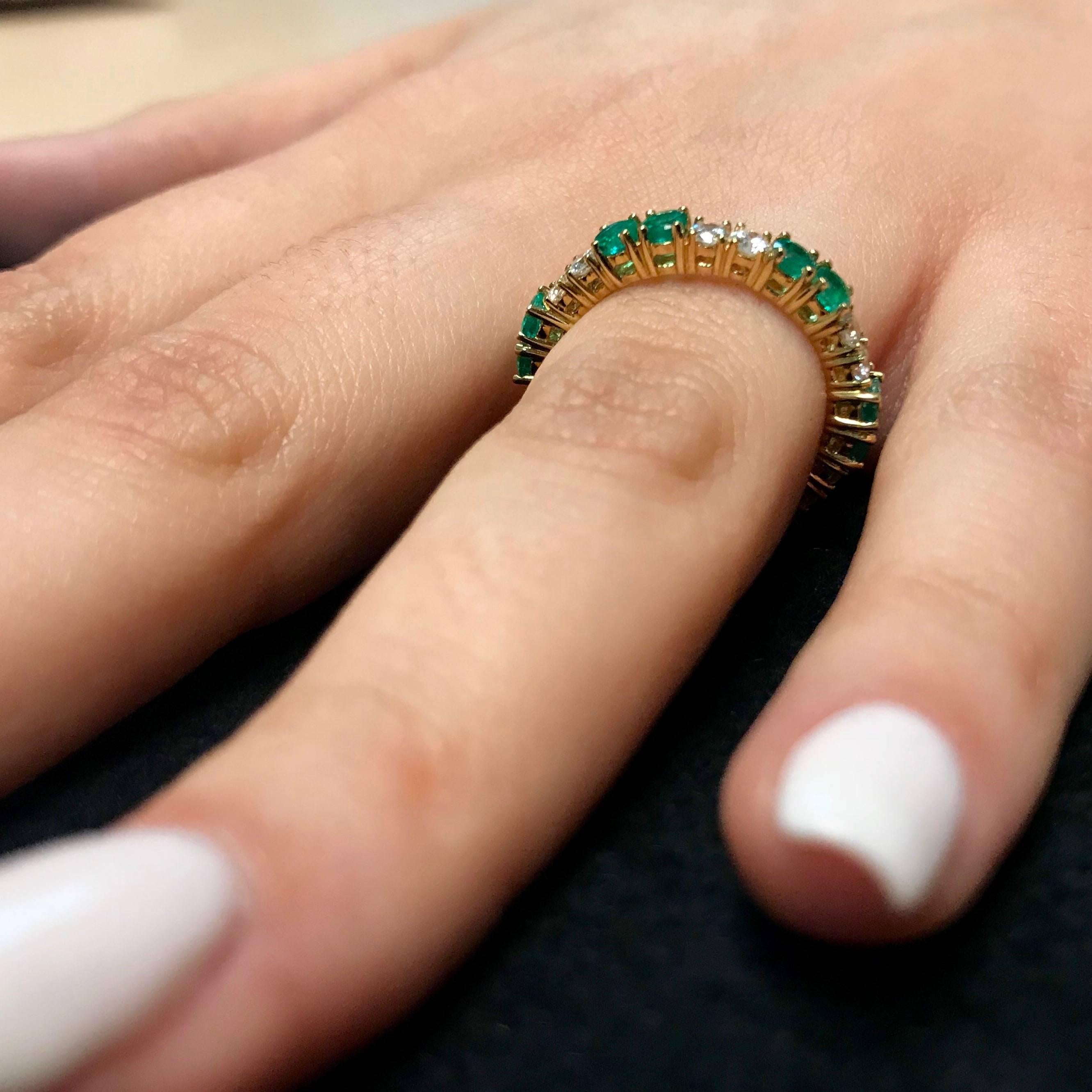 Emerald Eternity Band in Yellow Gold 1