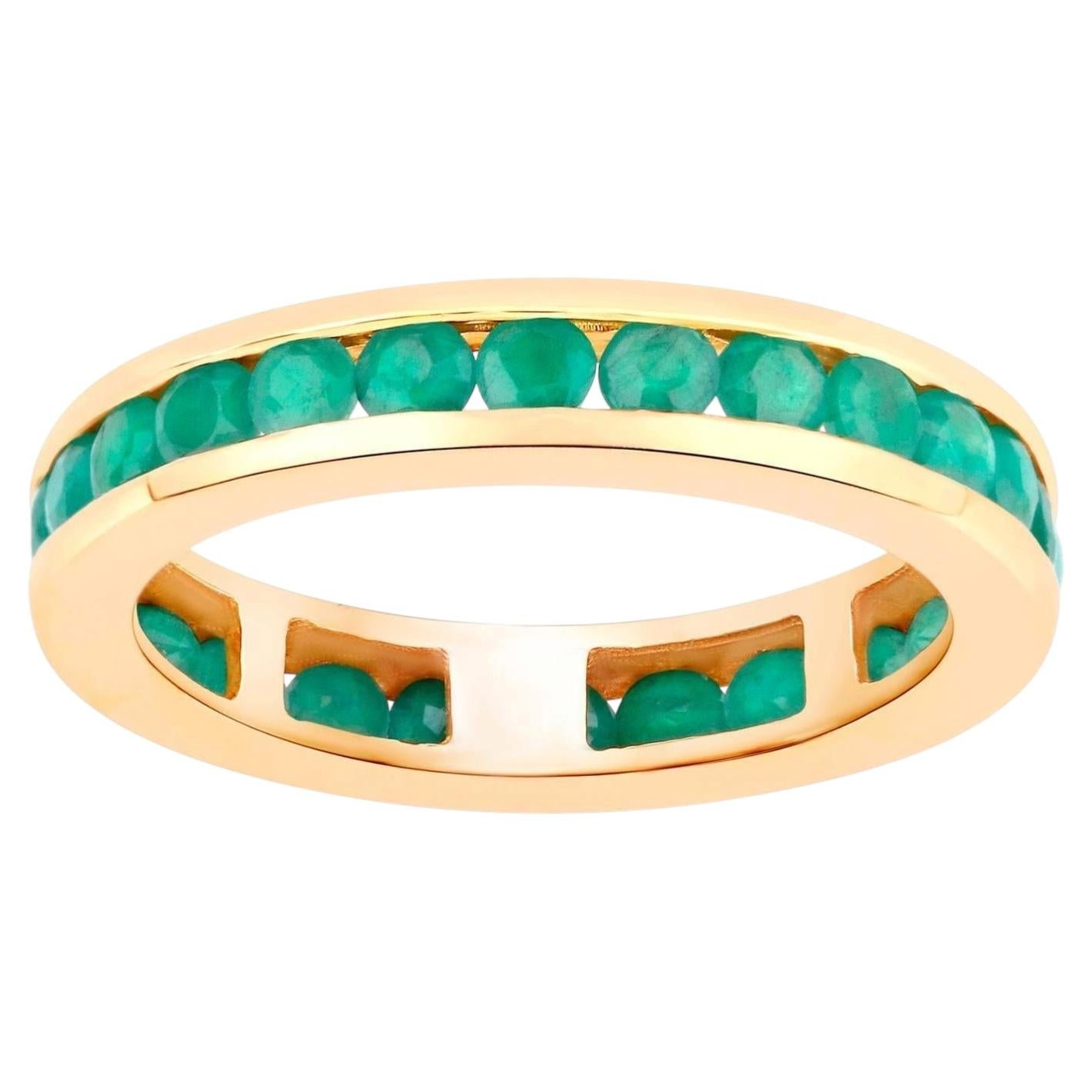 Smaragd Eternity-Ring 1,43 Karat 14K Gelbgold