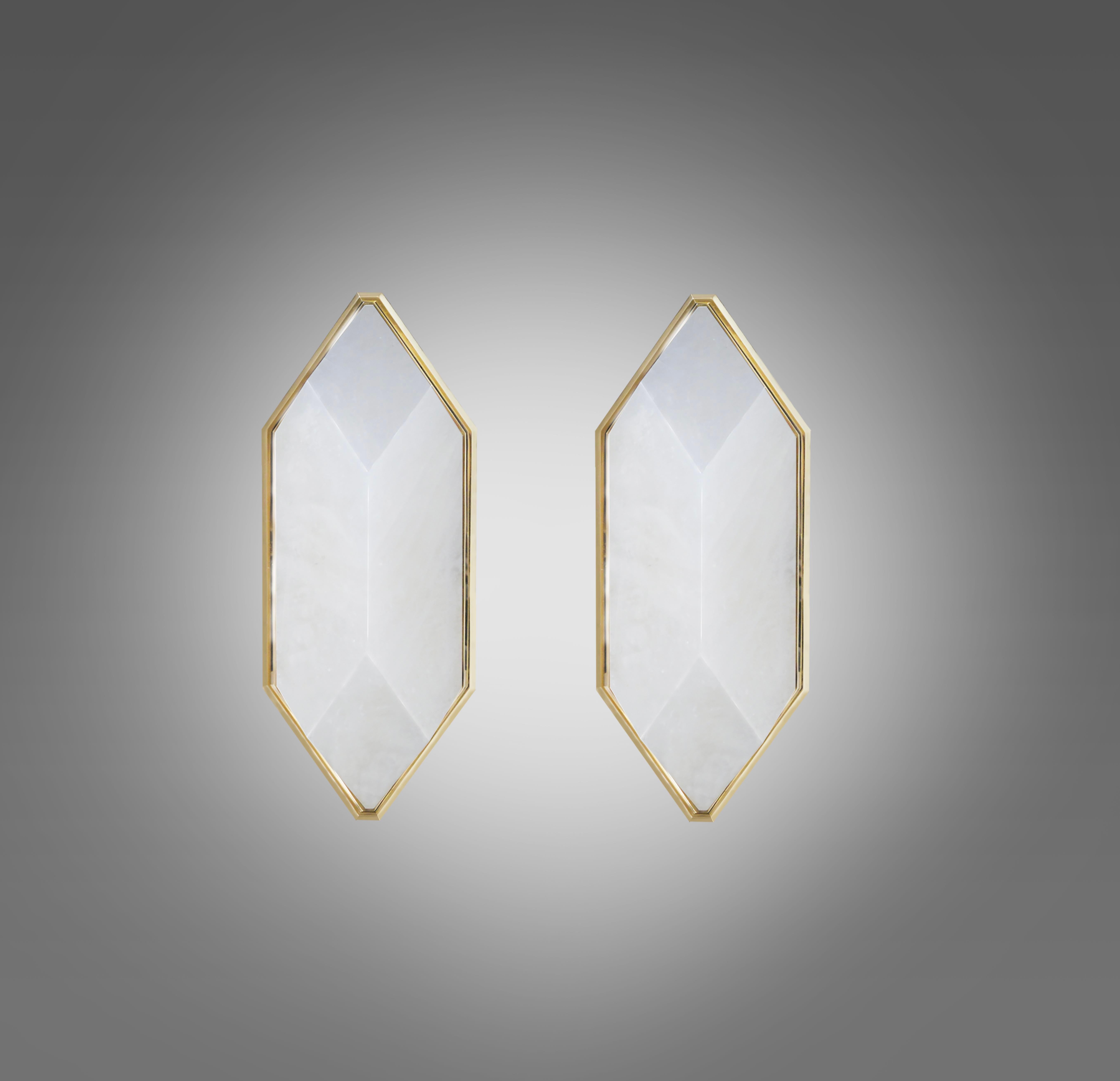 Emerald Rock Crystal  Sconces Collection by Phoenix For Sale 1