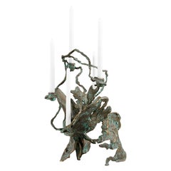 Emerald Garden Candle Holder Large in Brass, Viya by Vikram Goyal