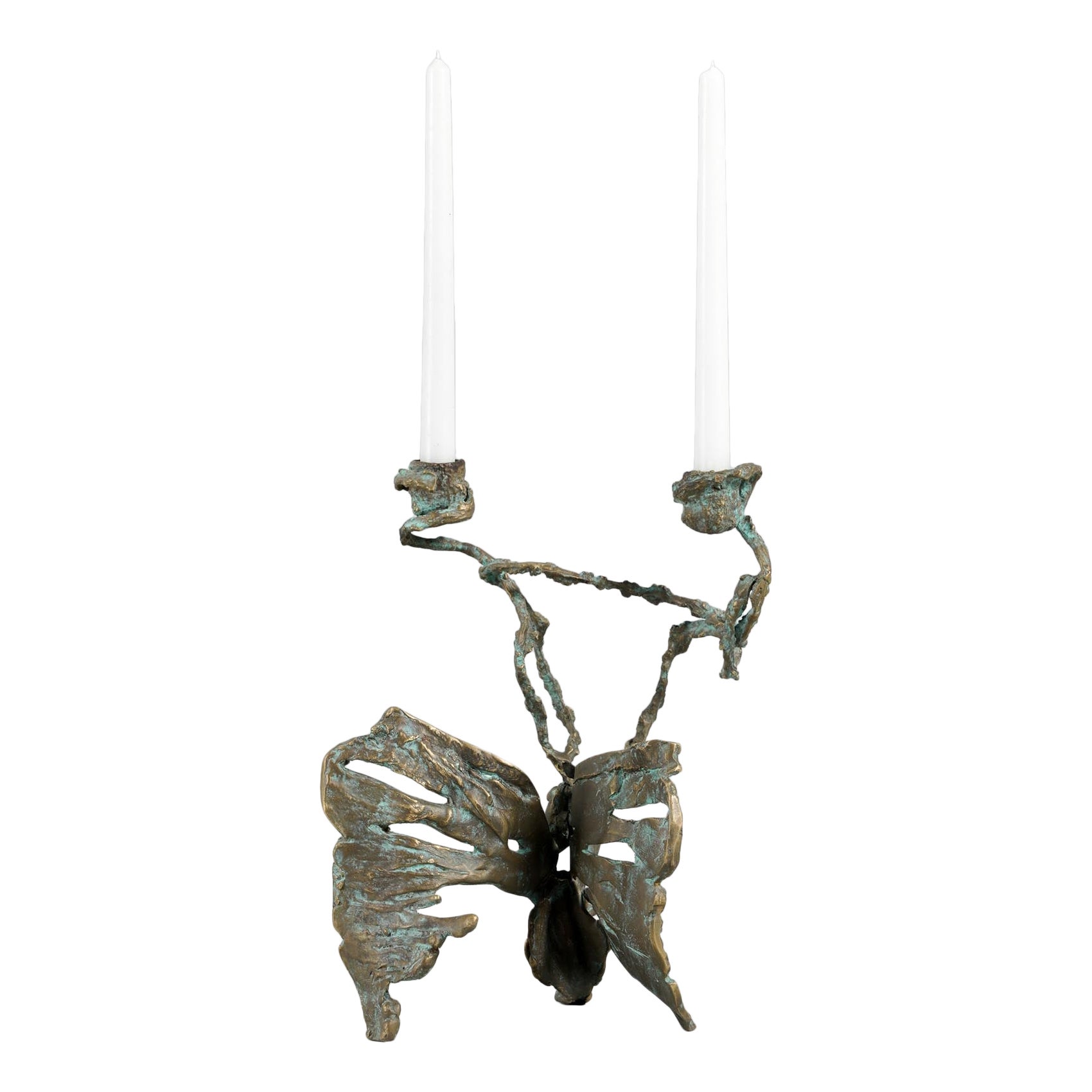 Emerald Garden Candle Holder Medium in Brass, Viya by Vikram Goyal