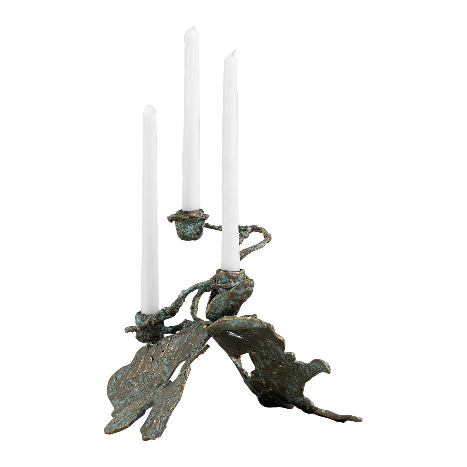 Emerald Garden Candle Holder Small in Brass, Viya by Vikram Goyal