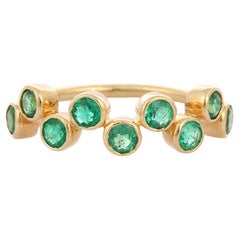 Emerald Gemstone Stacking Ring in 18K Yellow Gold