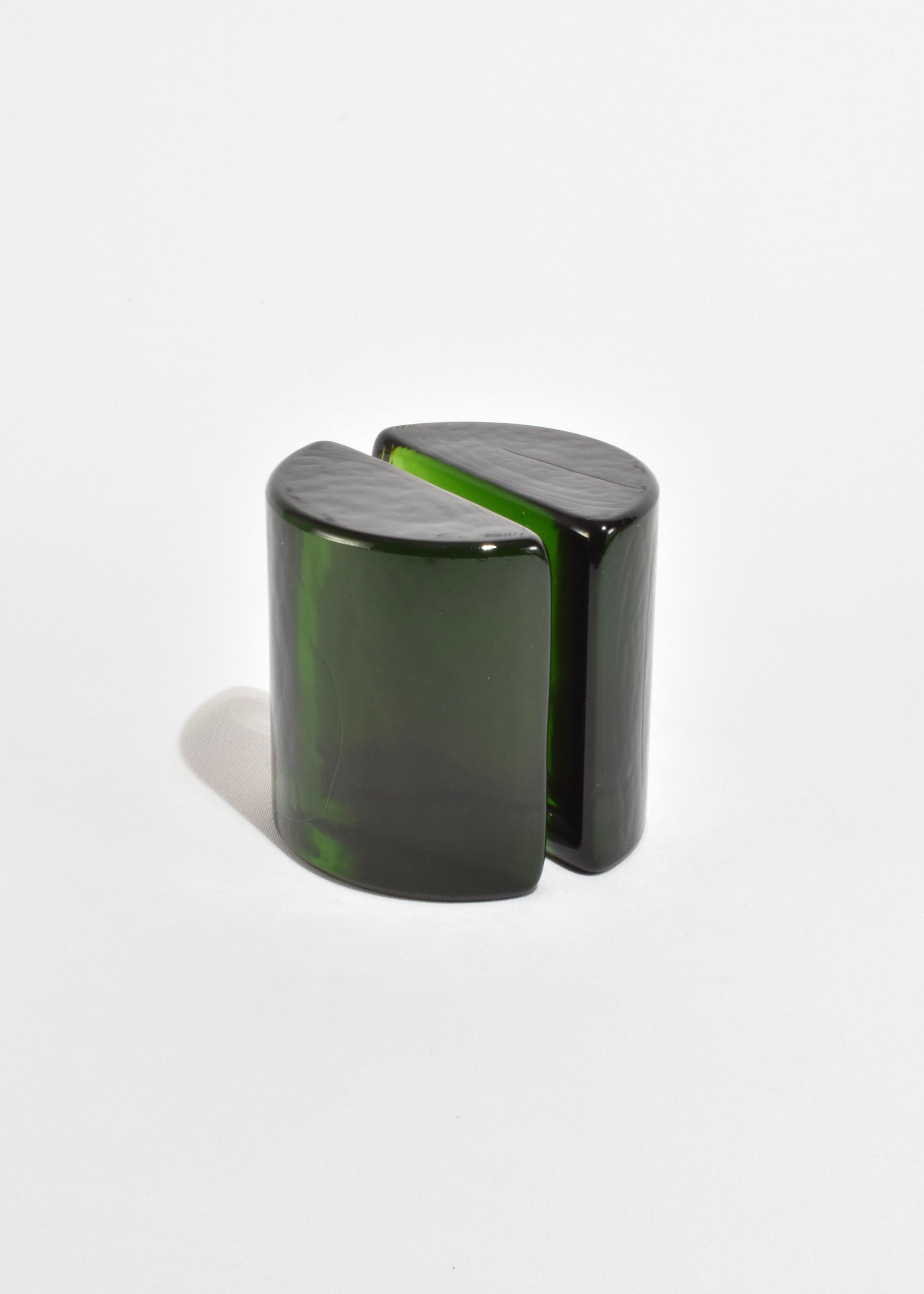 Emerald Glass Bookends 1