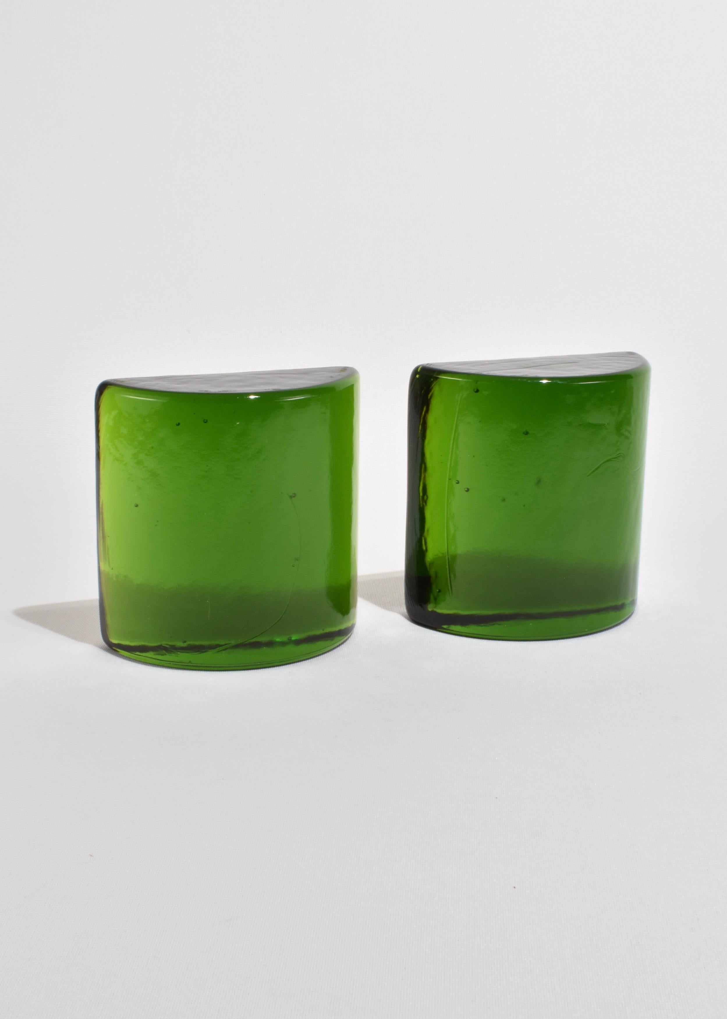Emerald Glass Bookends 3