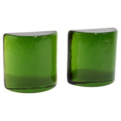 Emerald Glass Bookends