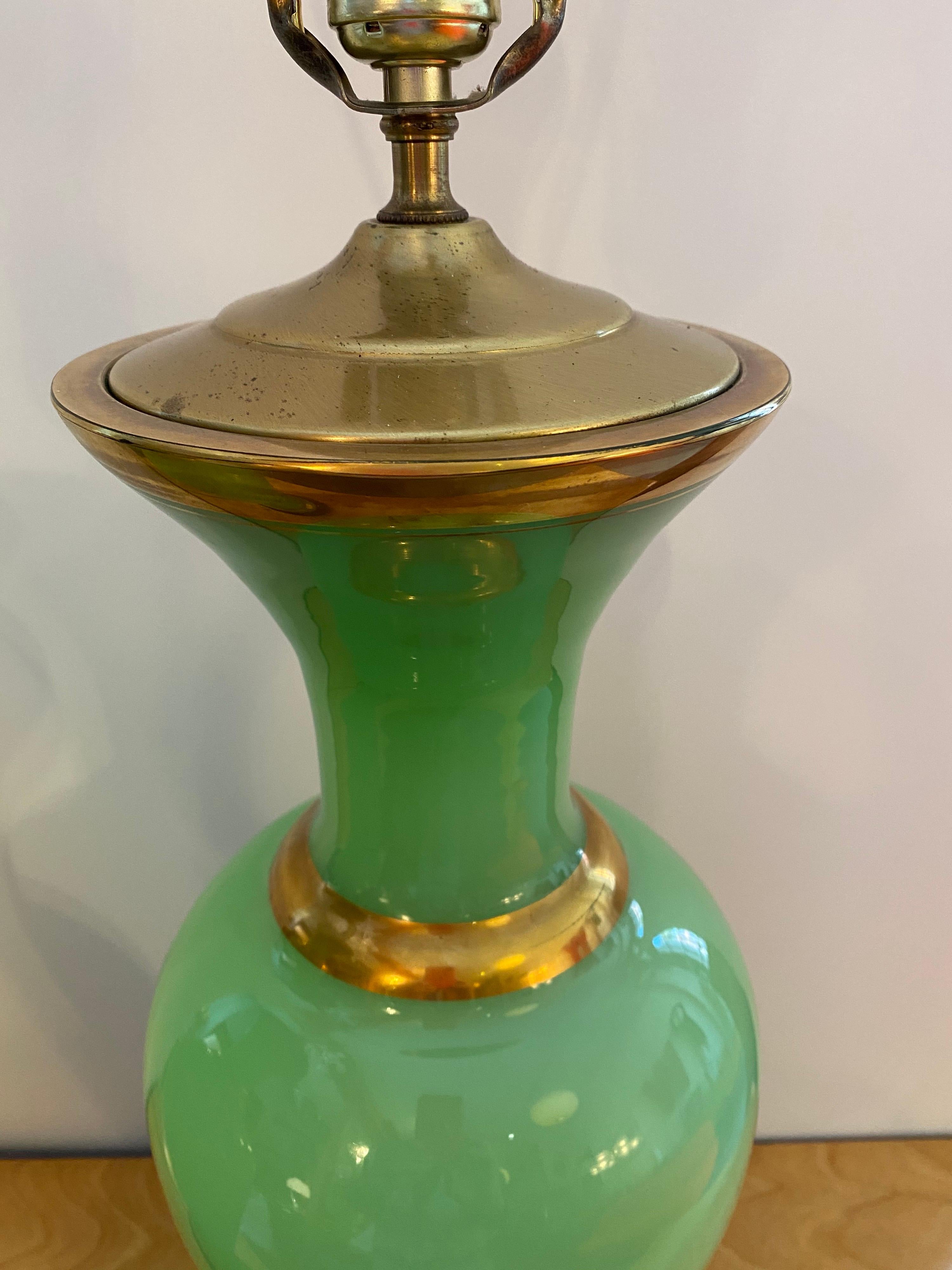 American Emerald Glass Table Lamps