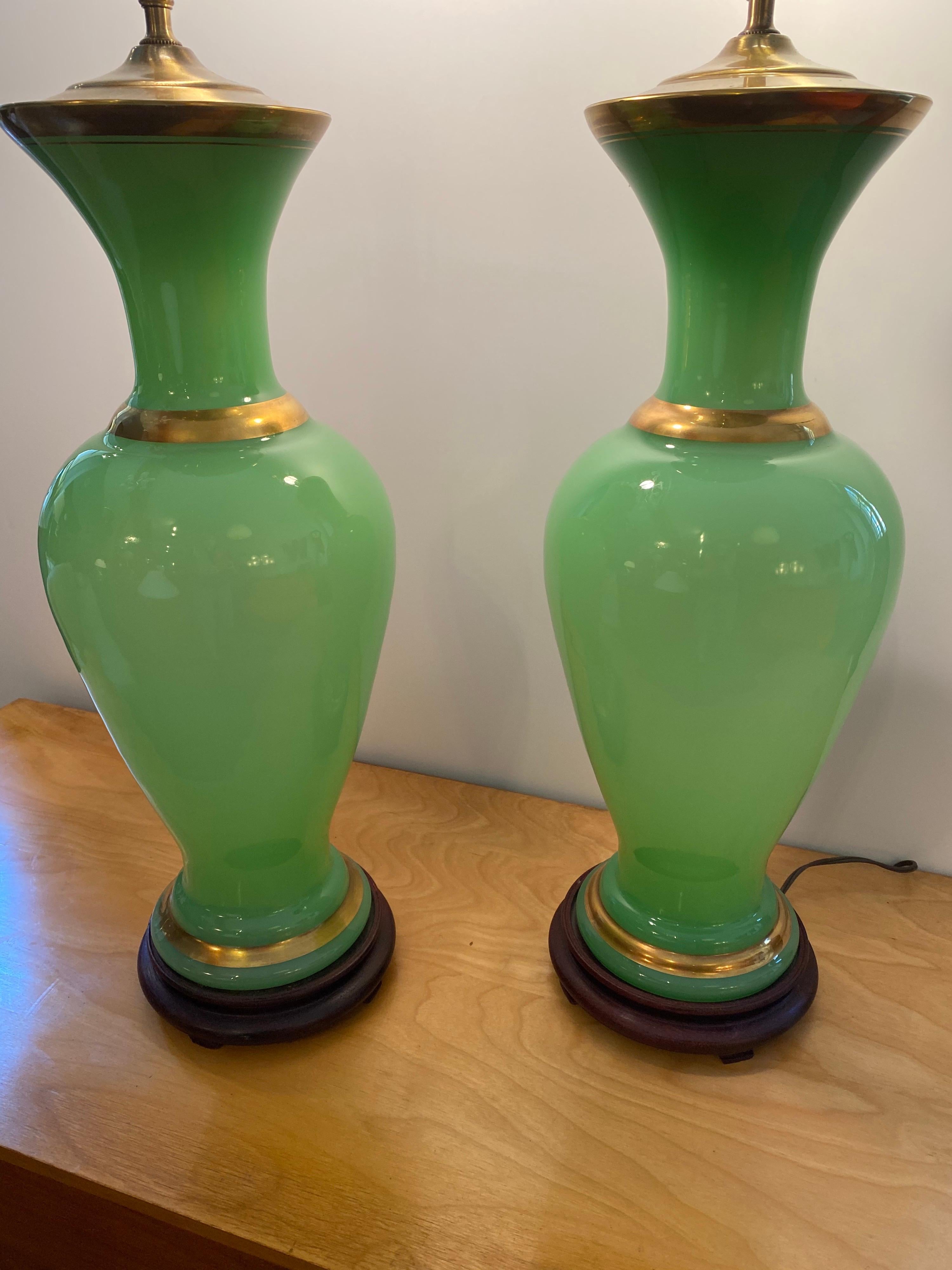Blown Glass Emerald Glass Table Lamps