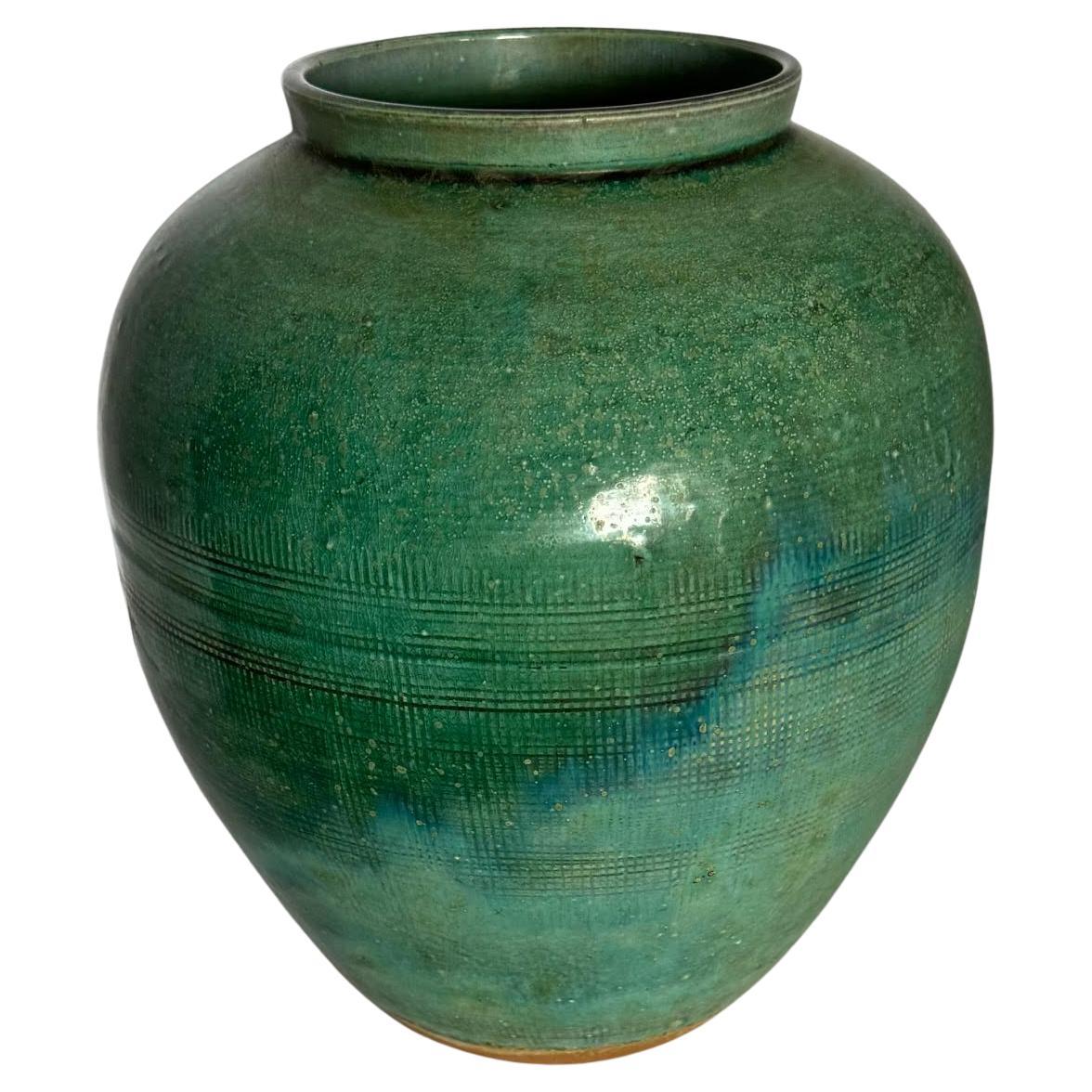 Emerald Glazed Vase, China, Contemporary