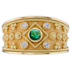 Emerald Gold Byzantine Ring