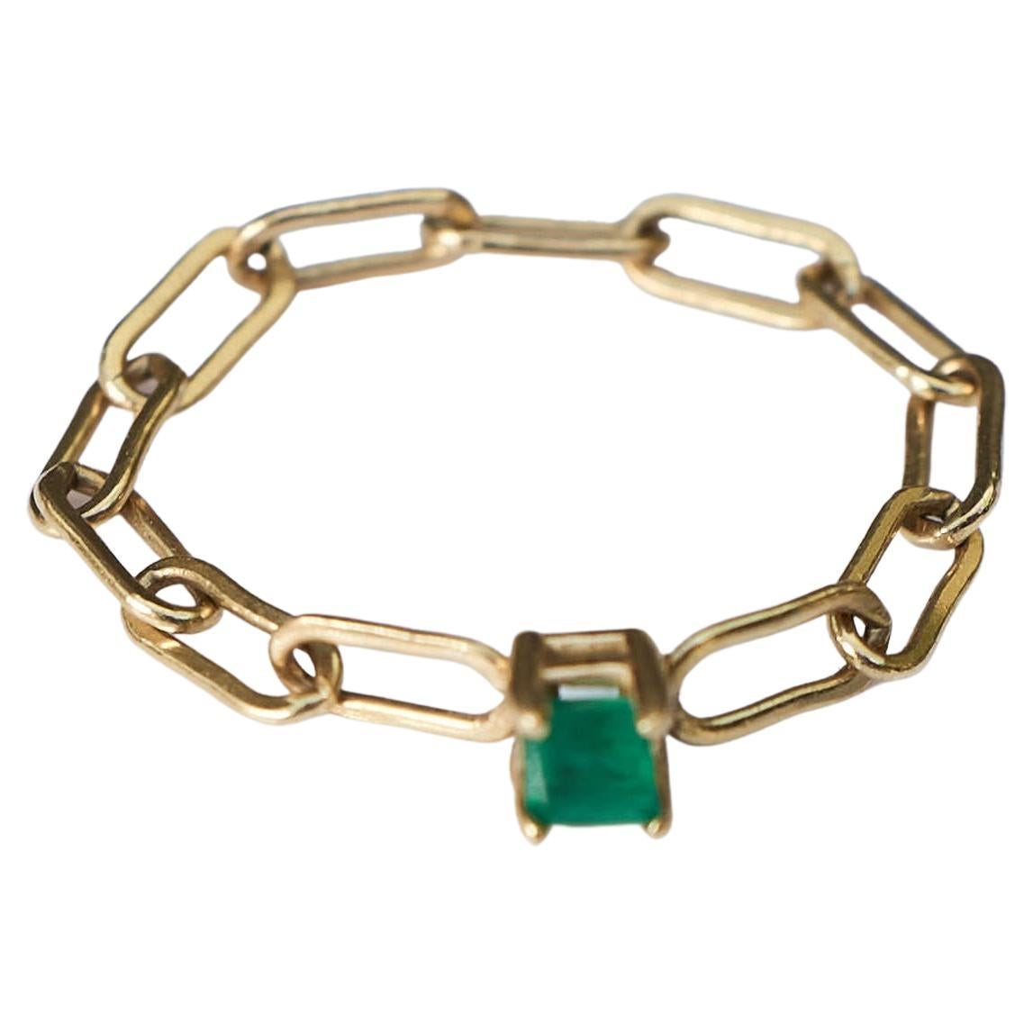 Emerald  Gold Chain Ring 14K Stackable Square Cut J Dauphin

Made in Los Angeles

Can be custom made in any size and with different shapes on gem, Heart, Round, Square.

Made to order 2 weeks to be completed