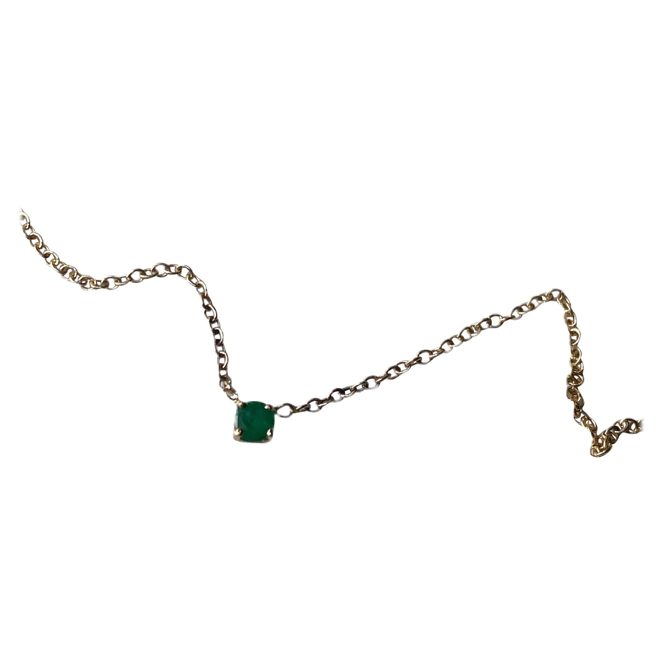 Emerald Gold Chain Choker Necklace J Dauphin